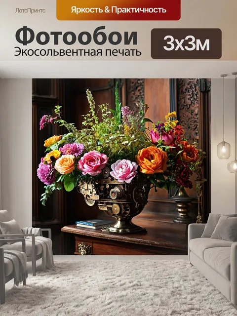 Фотообои цветы в стиле стимпанк