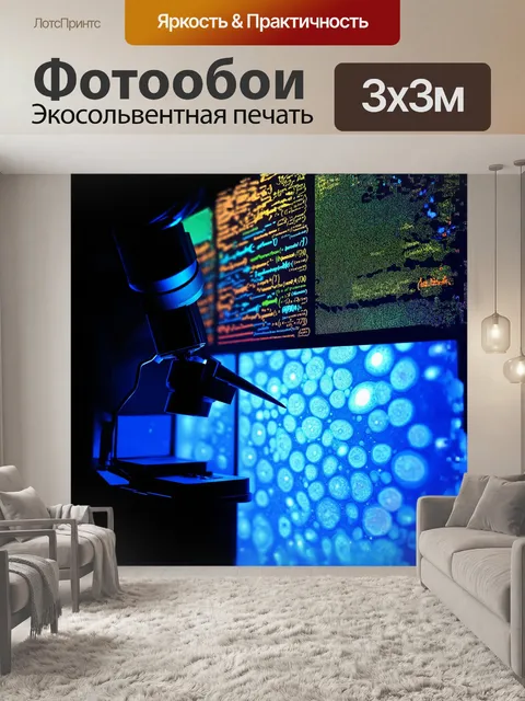 Фотообои основной объект — электронный микроскоп