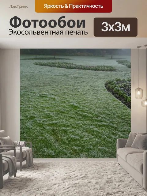 Фотообои Зимний Мороз на траве