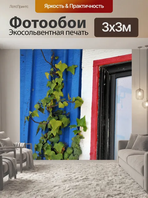 Фотообои Красный Белый и синий окно