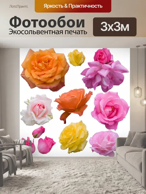Фотообои Розы на белом