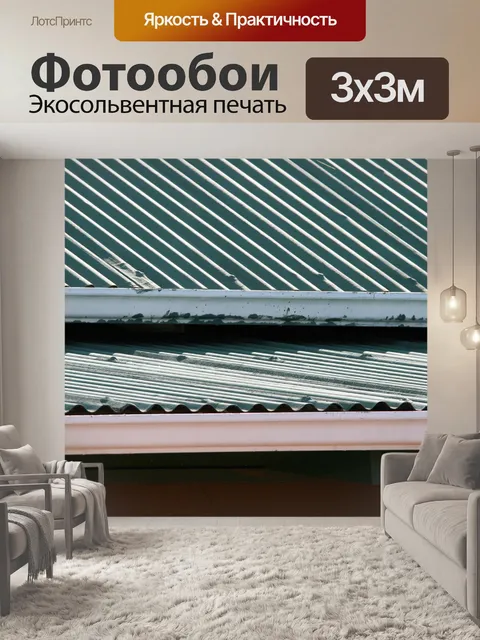 Фотообои гофрированной крышей с желобами