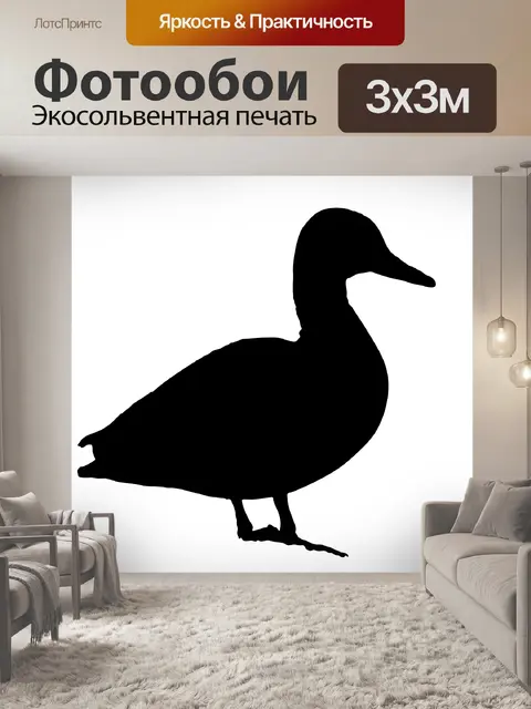 Фотообои Утка черный силуэт