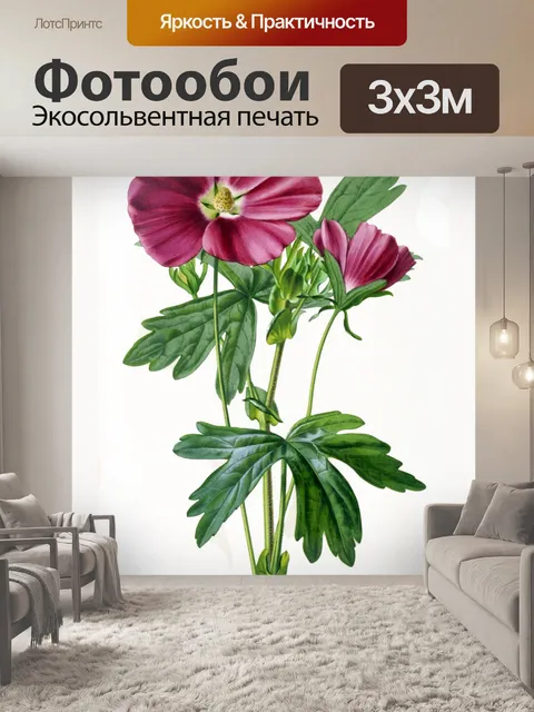 Фотообои Холлихок цветок винтажное искусство