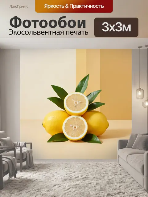 Фотообои Цитрусы с зелёными листьями