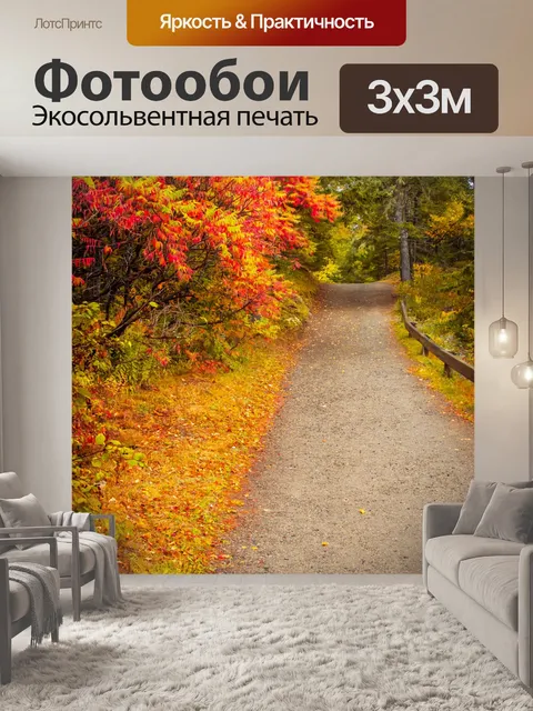 Фотообои Путь в парке осенью