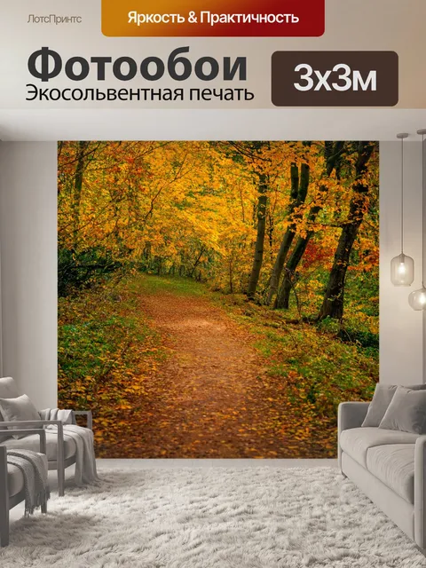 Фотообои лесная дорожка в осеннем парке