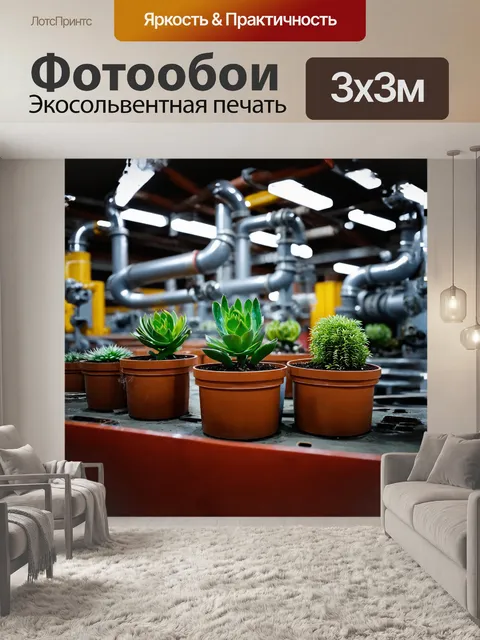 Фотообои суккуленты в заводском цеху