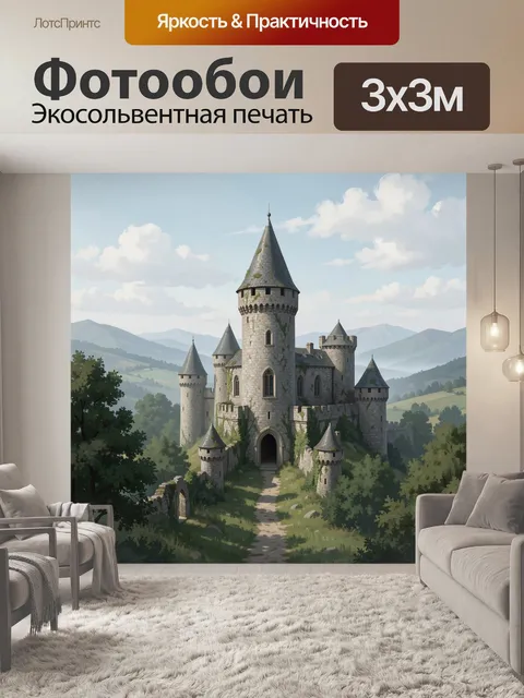 Фотообои Средневековый замок в горах