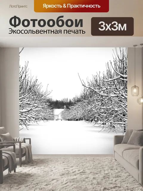 Фотообои Вдоль рядов снега