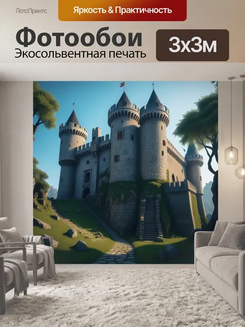 Фотообои замок, окруженный старинными мифами и рыцарями