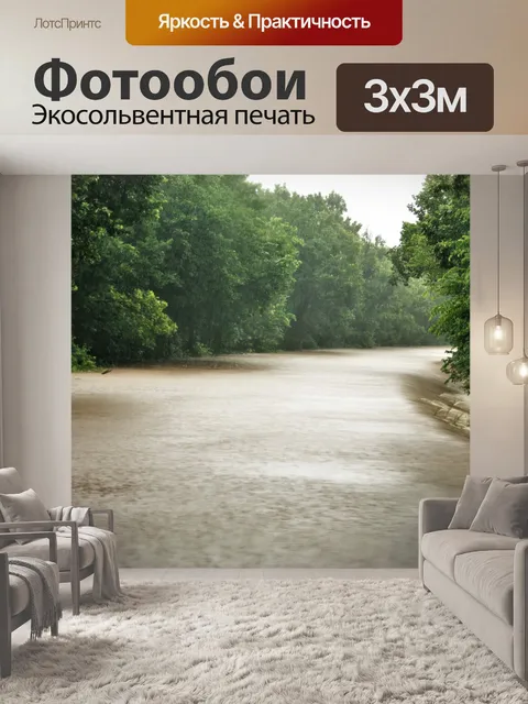 Фотообои Дождь залил проселочную дорогу