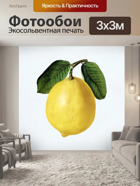 Фотообои Лимонная винтажная иллюстрация искусства
