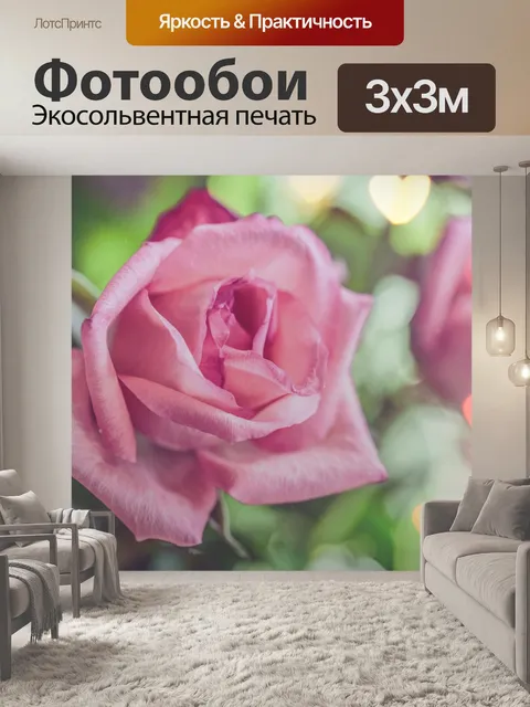 Фотообои Сердце розы боке