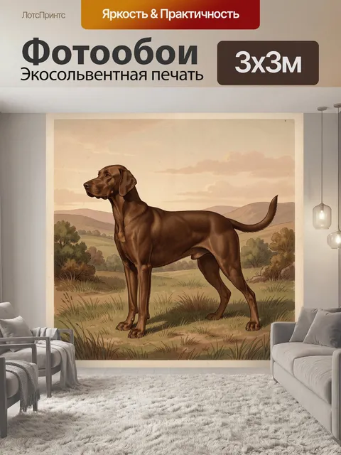 Фотообои Пойнтер на фоне холмов