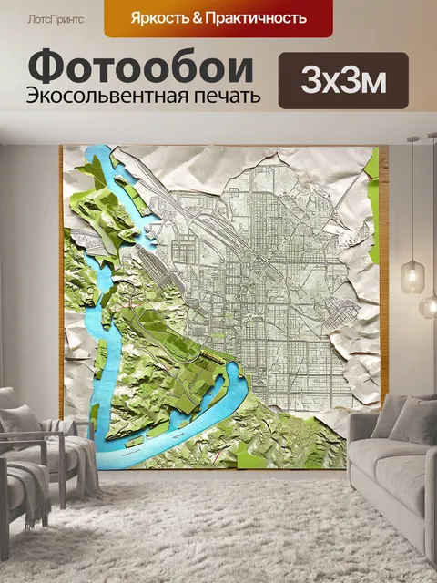 Фотообои оригинальная карта местности