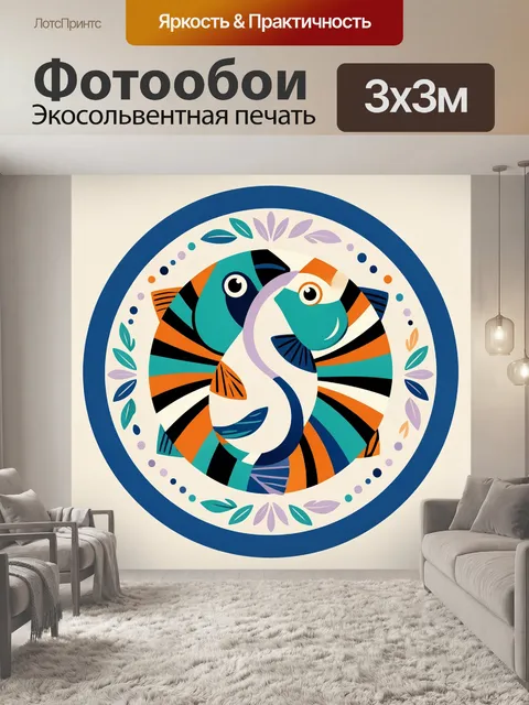Фотообои Две стилизованные тропические рыбки