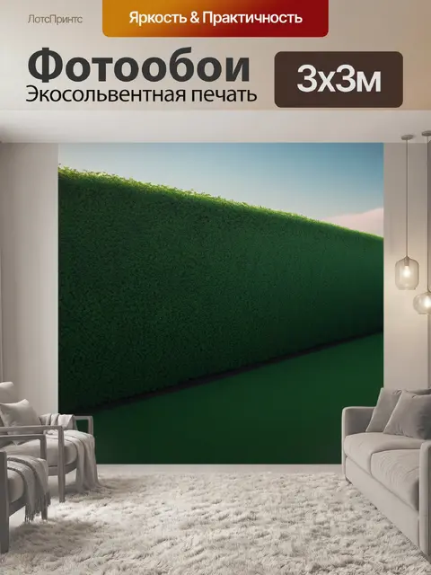 Фотообои пейзаж с изгородью минимал