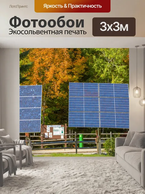 Фотообои Фотогальванические панели осенью