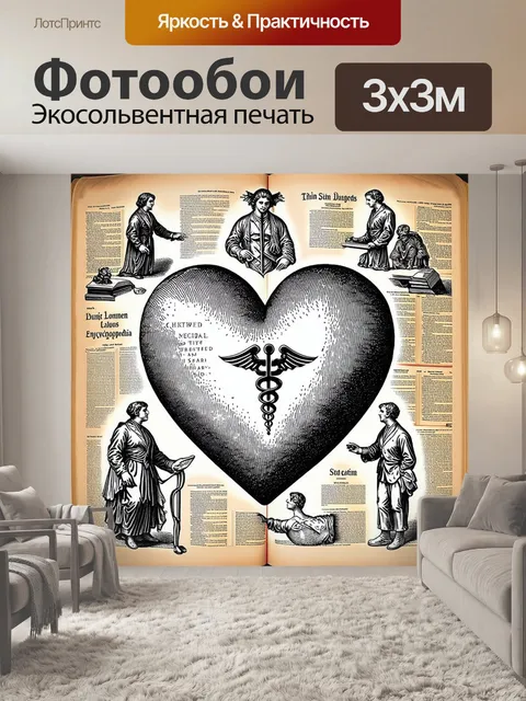 Фотообои подробное изображение с использованием техники гравюры