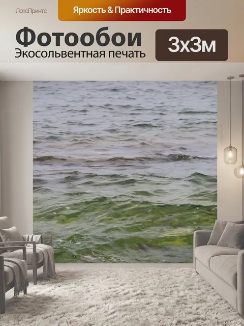 Фотообои Коричневый пляж с водорослями