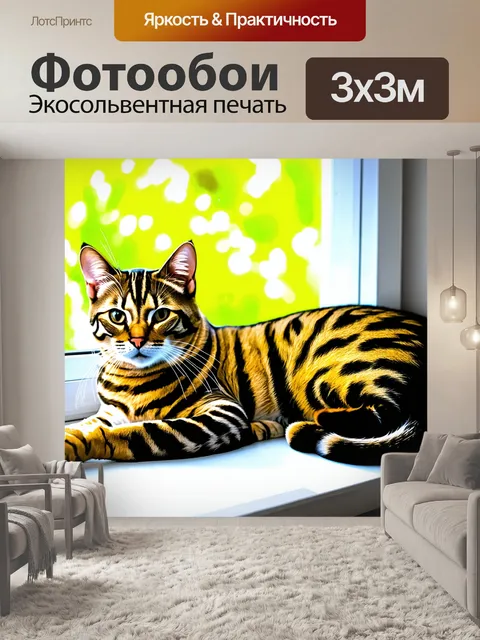 Фотообои изображение меланжевого бенгальского кота