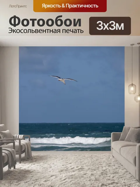 Фотообои Чайка, летающая над океаном