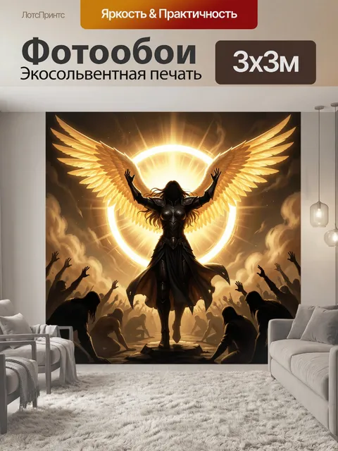 Фотообои Ангел в золотом сиянии