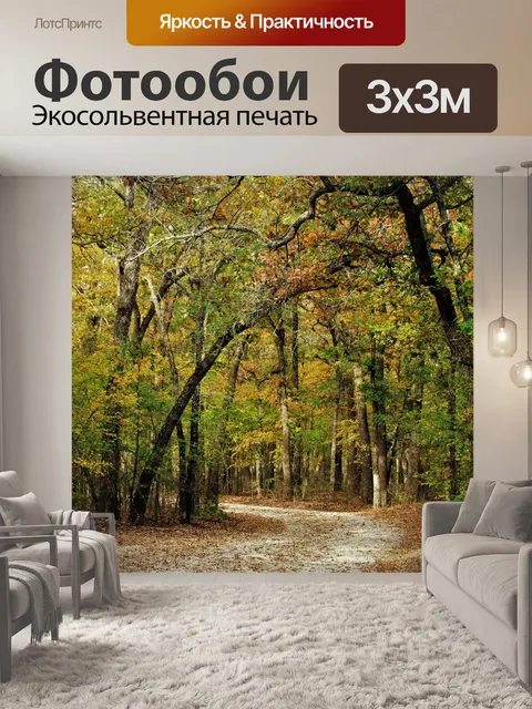 Фотообои Загородная тропа осенью