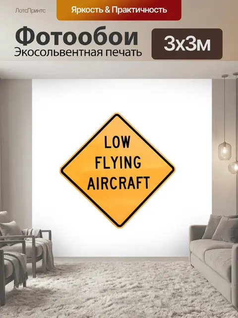 Фотообои Низкий полет самолета знак