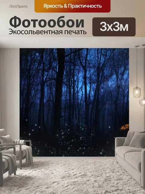 Фотообои Ночной лес