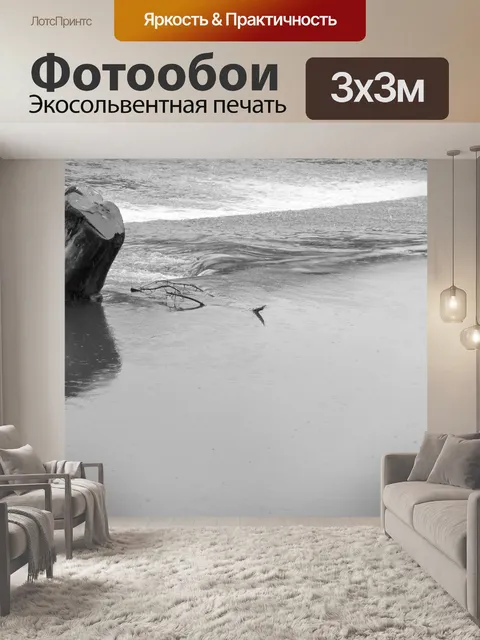 Фотообои Река - Черное и белое