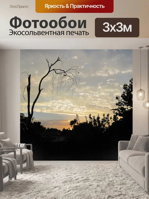 Фотообои голые дерево силуэт