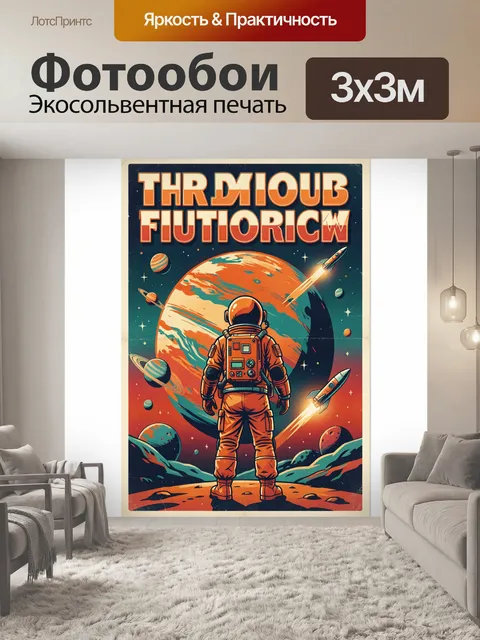 Фотообои Космонавт у гигантской планеты
