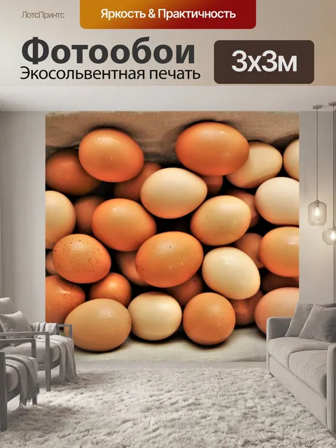 Фотообои Коричневые яйца в корзине