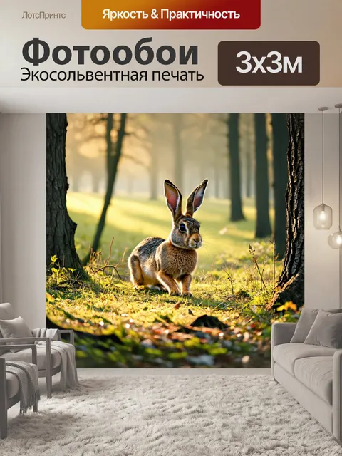 Фотообои охота на зайца в лесной чаще