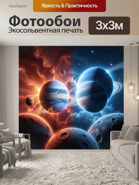 Фотообои Фантастический космос с планетами