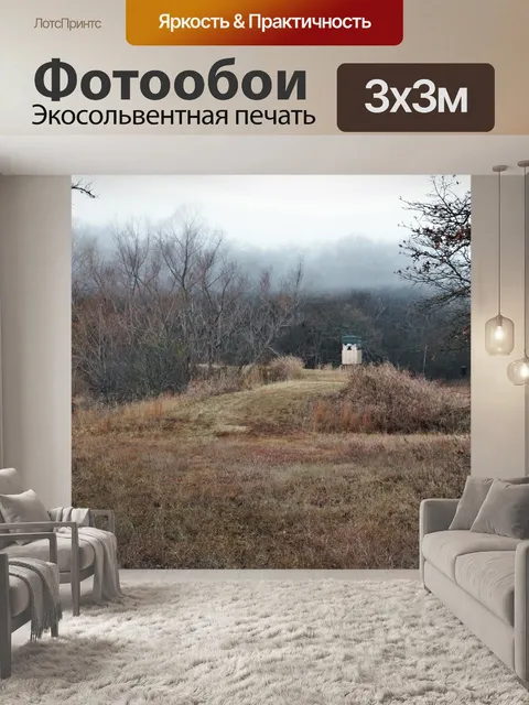 Фотообои Олень стоит в поле страны