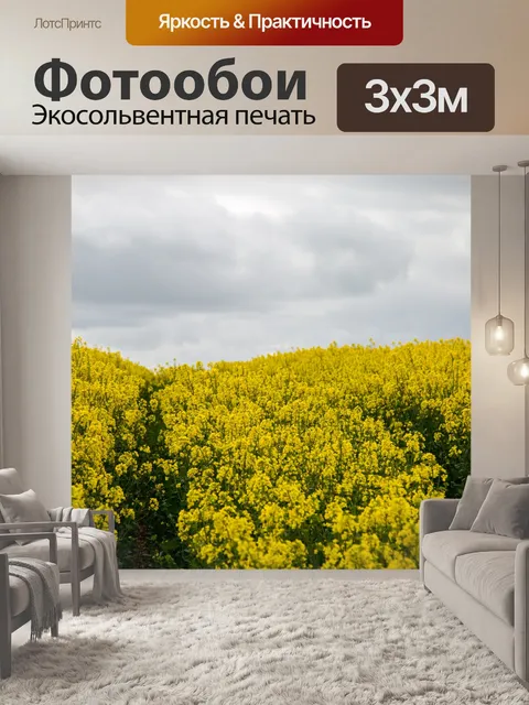 Фотообои Field Of Yellow канолы