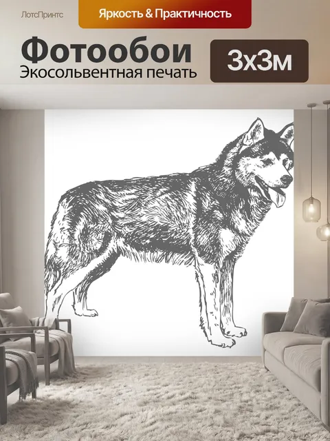 Фотообои Художественная иллюстрация хаски