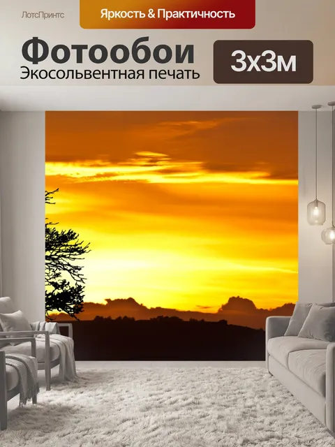 Фотообои Восход солнца Дерево Силуэт