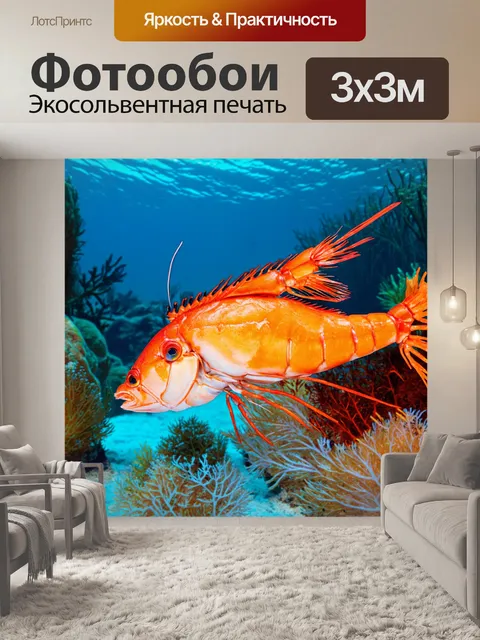 Фотообои с подводными темами и морепродуктами