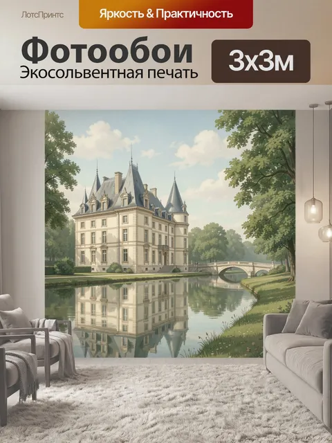 Фотообои Французский замок у канала