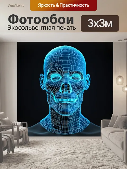 Фотообои трехмерная модель анатомии человеческого лица