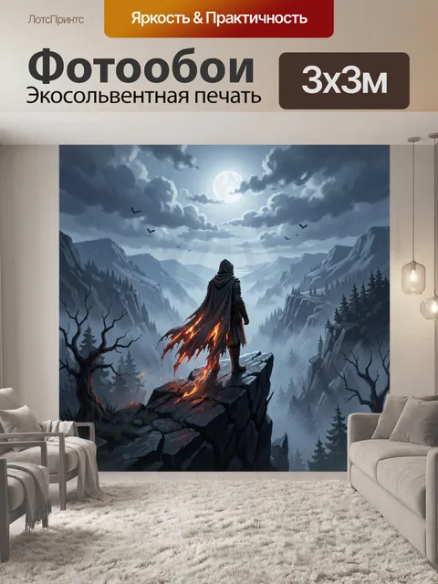 Фотообои Мрачный странник на скале