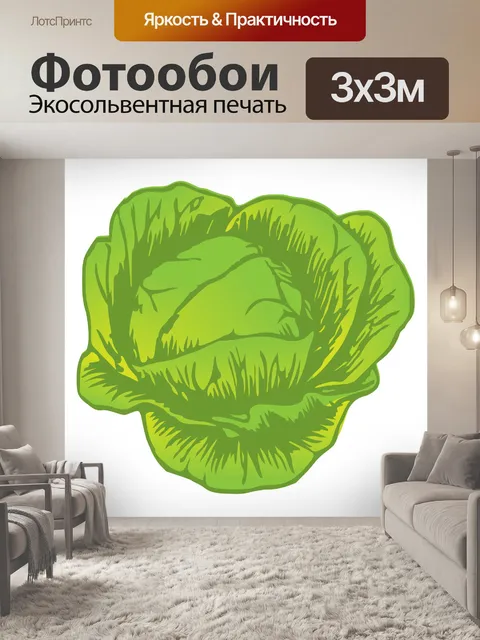 Фотообои рисунок капуста