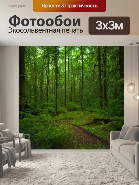 Фотообои лес с ритмичными движениями и звуками природы в фоновом режиме
