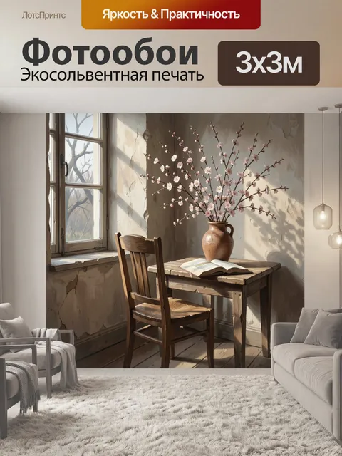 Фотообои Цветущие ветки у окна