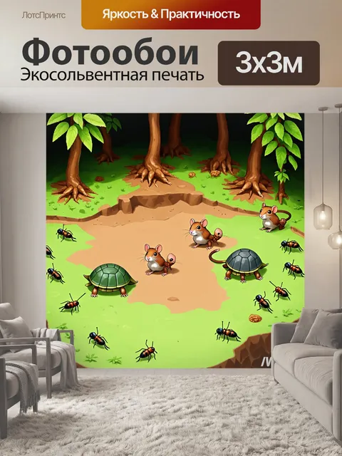Фотообои животные в стиле изометрическая аниме