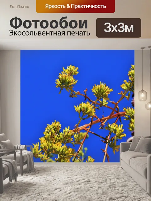 Фотообои желтые сочные цветы